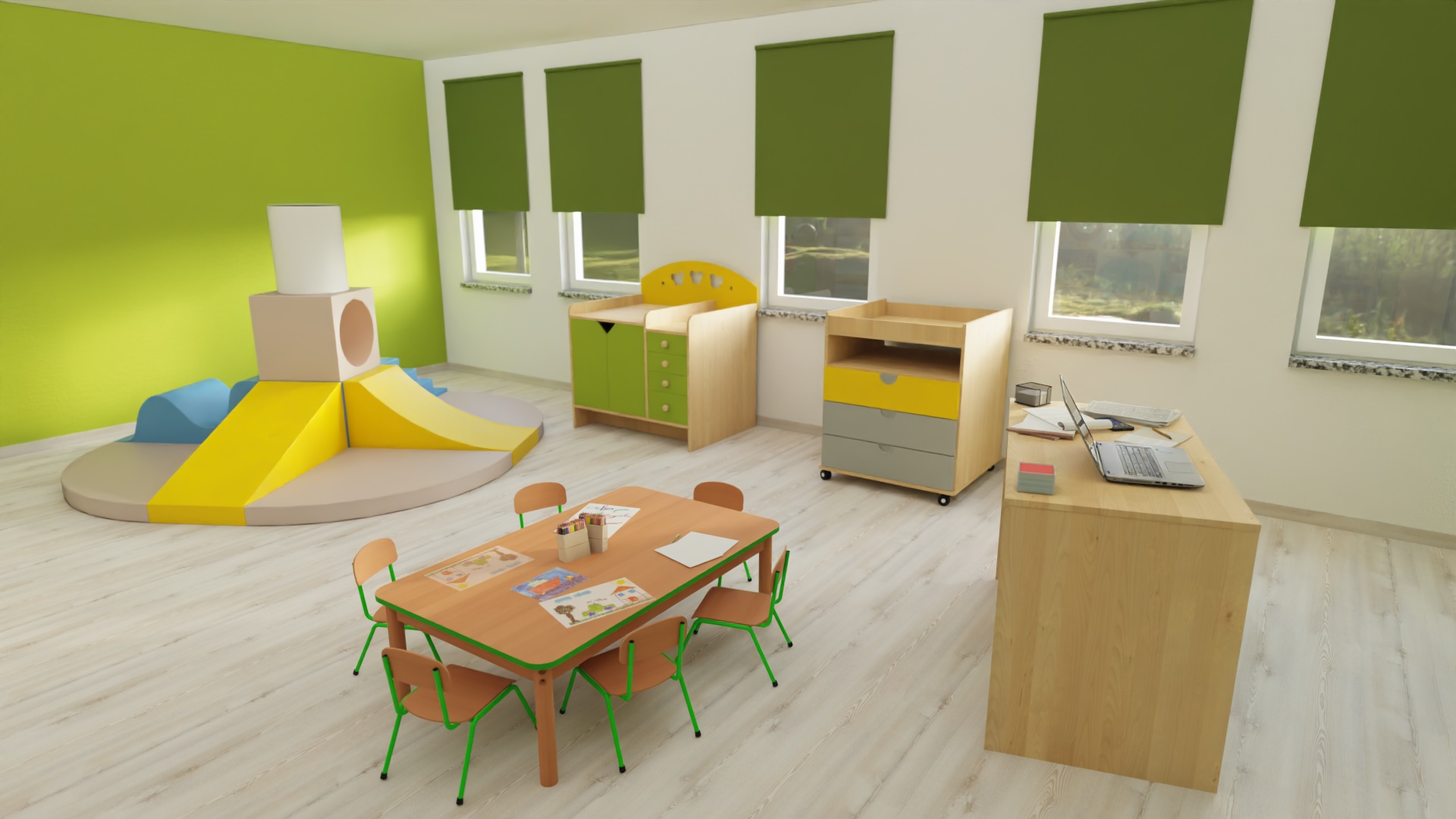 Sala z przewijakiem i kącikiem piankowym